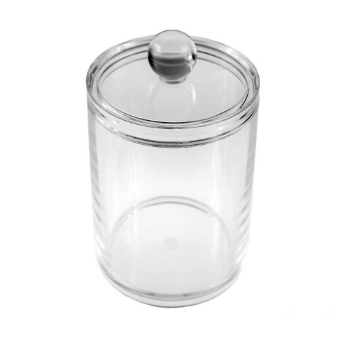 Round container for cotton sticks with lid