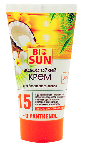 Waterproof Cream For Safe Sunburn SPF-15 150 мл