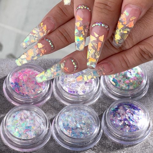 Sequins Broken Glass (White Holographic)