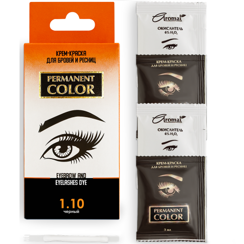 Permanent Color Eyebrow and Eyelashes Dye №1.10 Black