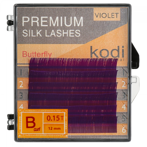 Premium Silk Lashes Butterfly Violet (B/0.15, 12 мм)