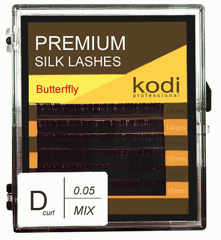 Вії вигин D 0.05 (6 рядів: 14-2,15-2,16-2), упаковка Butterfly