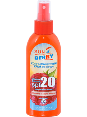 Sun Waterproof Sunblock SPF 20 Raspberries and Mango Oil 150мл