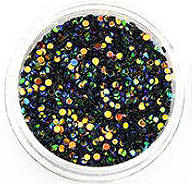 Black Holographic Sparkles 1 mm