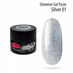 UV/LED Shimmer Gel Paste 01 Silver 5 мл