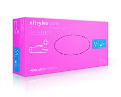 Mercator Medical Nitrylex PF Pink Gloves M (7-8) 100 шт