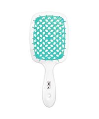 Soft Touch Hairbrush White/Aqua