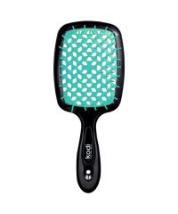 Soft Touch Hairbrush Black/Aqua