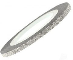 Holographic Nail Strips (Silver Sparkles) 3 мм
