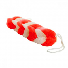 Washcloth for Shower White-Red