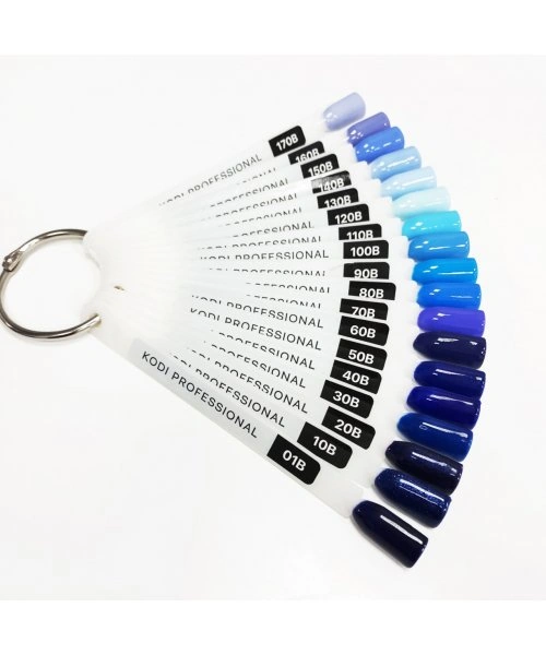 Палітра відтінків гель-лаків колекції Blue Kodi Gel Polish Palette Blue Collection