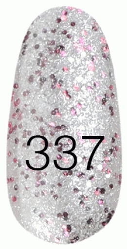Лак Kodi Nail Polish №337 сріблястий металік з рожевими блискітками 15 мл