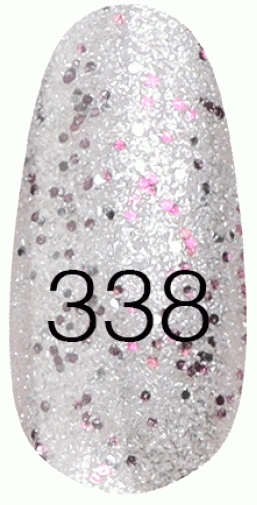 Лак Kodi Nail Polish №338 сріблястий металік з рожевими вкрапленнями 15 мл