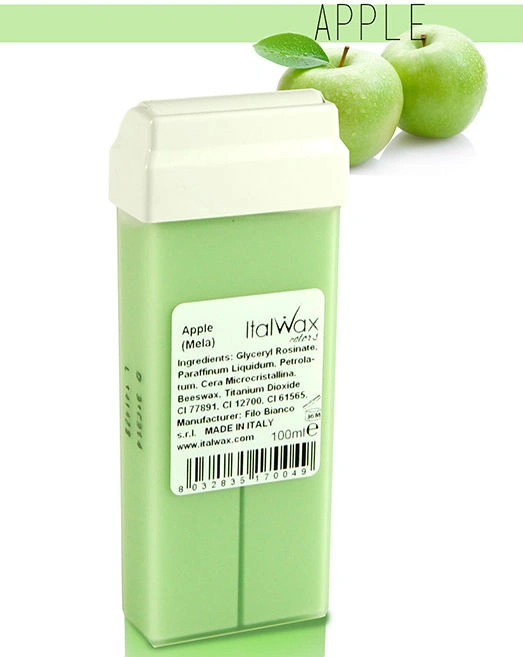 Віск у касетах із роликом Зелене яблуко ItalWax Apple Roller Wax 100 мл