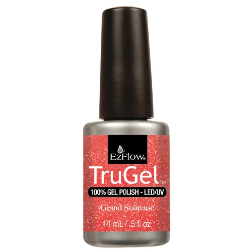 Гель-лак EzFlow TruGel Grand Staircase оранжево-кораловий із щільними блискітками 14ml
