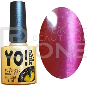 Магнітний гель-лак Yo!Nails Cats Eye №02 пастельний темно-рожевий із шиммером 8 мл