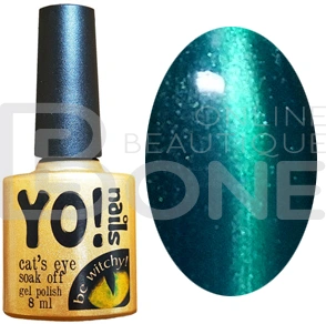 Магнітний гель-лак Yo!Nails Cats Eye №25 трав`яний із шиммером 8 мл