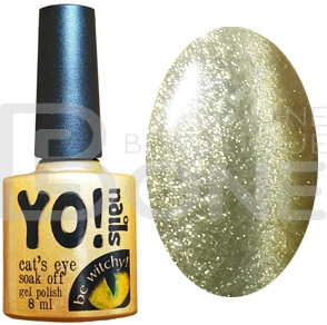 Магнітний гель-лак Yo!Nails Cats Eye №54 золотистий із гліттером 8 мл