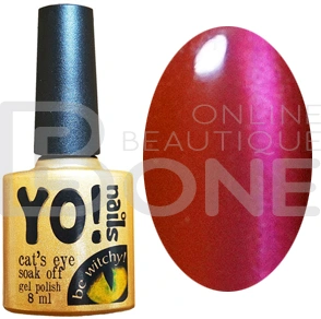 Магнітний гель-лак Yo!Nails Cats Eye №60 червоно-кораловий із шиммером 8 мл