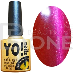 Магнітний гель-лак Yo!Nails Cats Eye №63 рожево-червоний із шиммером 8 мл