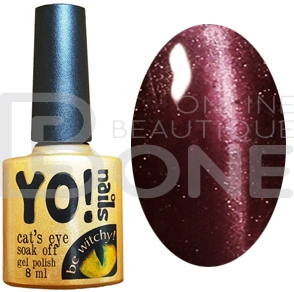 Магнітний гель-лак Yo!Nails Cats Eye №86 8 ​​мл темно-бордовий із шиммером