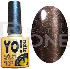 Магнітний гель-лак Yo!Nails Cats Eye №87 коричневий із шиммером 8 мл