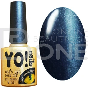 Магнітний гель-лак Yo!Nails Cats Eye №10 темний сіро-синій із шиммером 8 мл