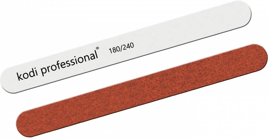 Пилка для нігтів пряма Kodi Nail file Straight White/Brown 180/240 грит