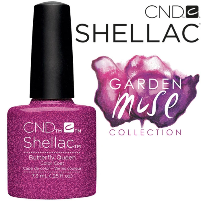 Гель-лак CND Shellac Butterfly Queen фуксія, глітер 7.3 мл