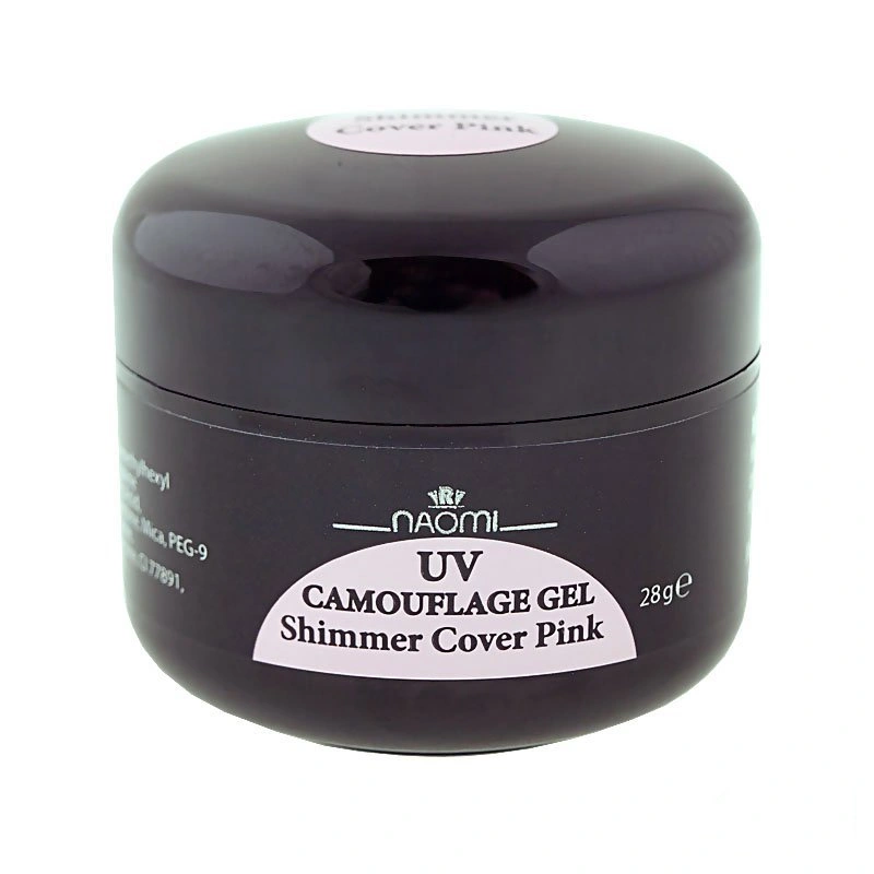 Камуфлюючий світло-рожевий гель з шиммером Naomi UV Camouflage Gel Shimmer Cover Pink 28г