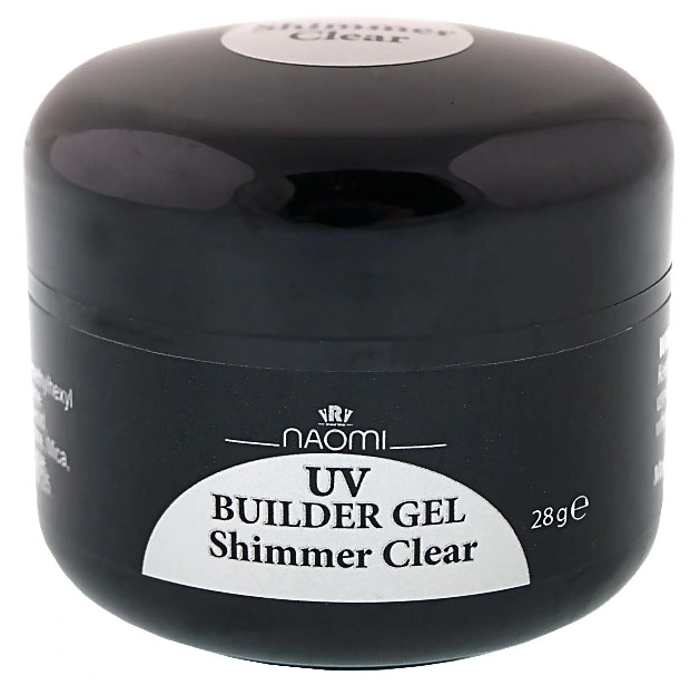 Прозорий гель, що конструює, з шиммером Naomi UV Builder Gel Shimmer Clear 28г