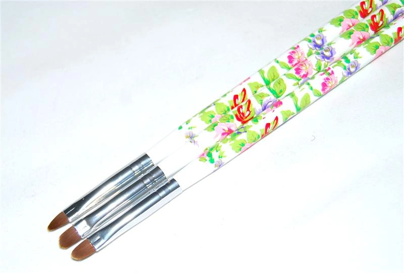 Пензель закруглений з квітковим принтом №6 YRE Gel brush artificial rounded YKGR-06-C