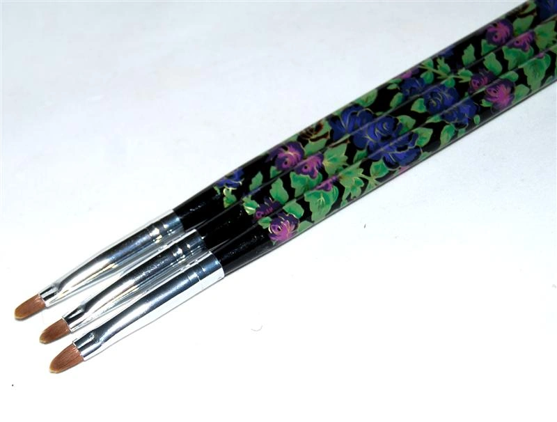 Пензель закруглений з квітковим принтом №4 YRE Gel brush artificial rounded YKGR-04-C