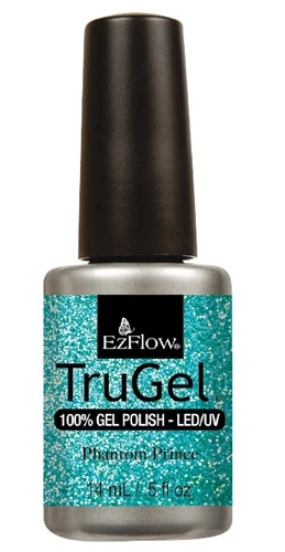 Гель-лак EzFlow TruGel Phantom Prince бірюзовий, щільні блискітки 14 мл