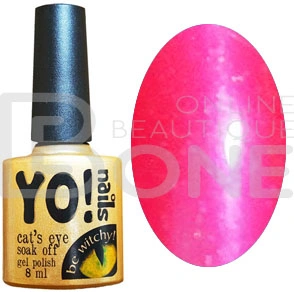Магнітний гель-лак Yo!Nails Cats Eye №18 ярко-рожевий із шиммером 8 мл