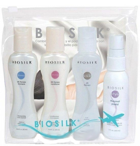 Літній дорожній набір BioSilk Summer Travel Set шампунь, кондиціонер, шовк, спрей