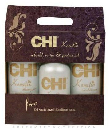 Набір ``Кератинове відновлення`` CHI Keratin Rebuild, Revive and Protect Set
