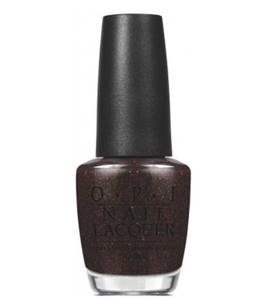 Лак OPI Today I Accomplished Zero чорний з червоними блискітками 15 мл