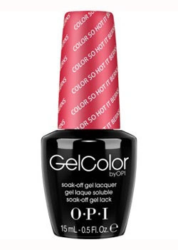 Гель-лак OPI Color So Hot It Berns теплий яскраво-червоний відтінок без перламутру, емаль 15 мл