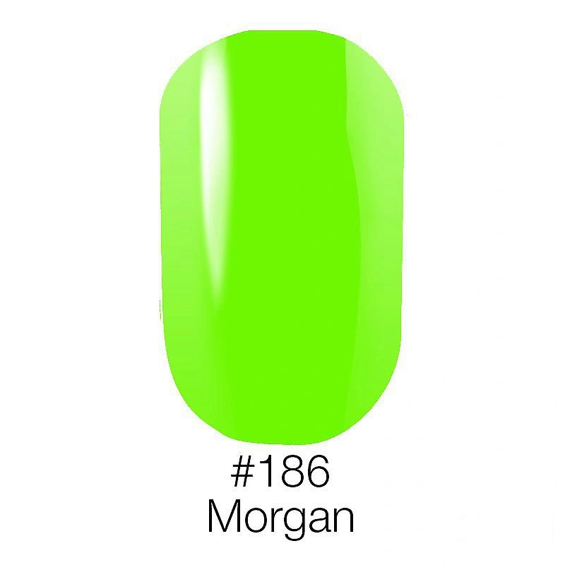 Гель-лак Naomi Gel Polish №186 яскраво-зелений з неоновим ефектом, емаль 6 мл