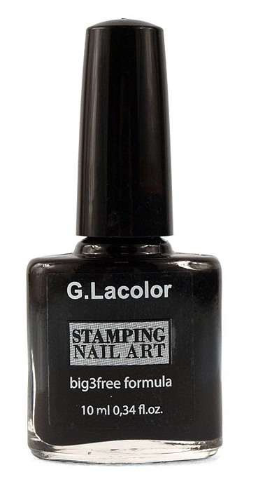 Лак для нігтів для стемпінгу G.La color Stamping Nail Art Lacquer 001 чорний, емаль 10 мл