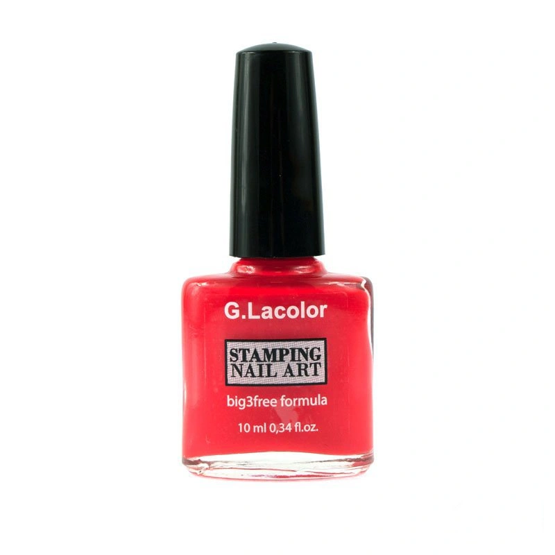 Лак для нігтів для стемпінгу G.La color Stamping Nail Art Lacquer 005 коралово-червоний, емаль 10 мл