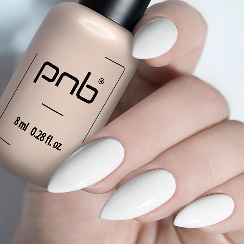 Гель-лак PNB №001 Snow White білий, емаль 8 мл