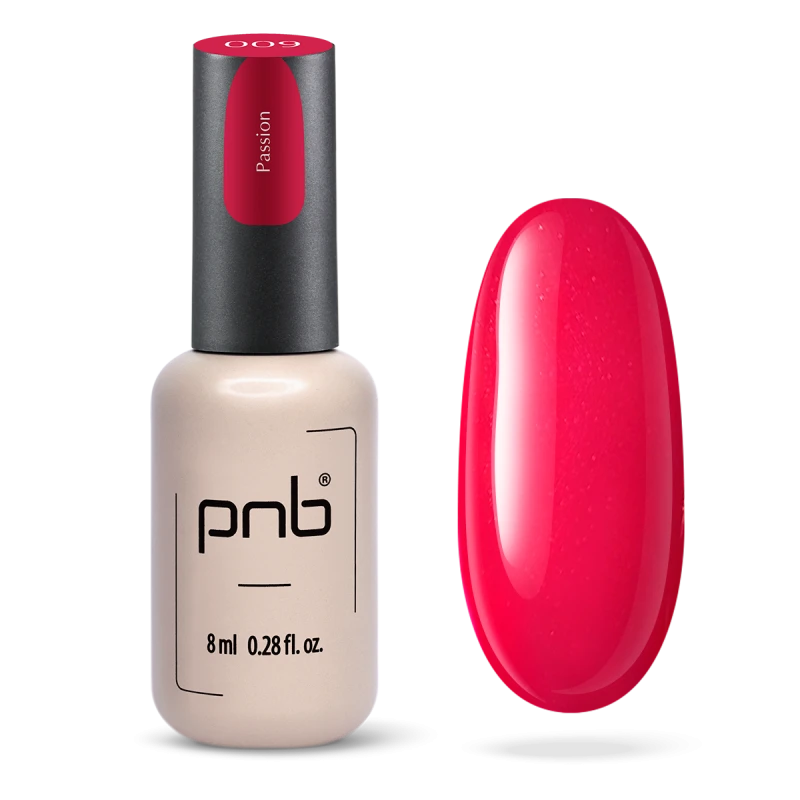 Гель-лак PNB №009 Passion малиновий, емаль 8 мл