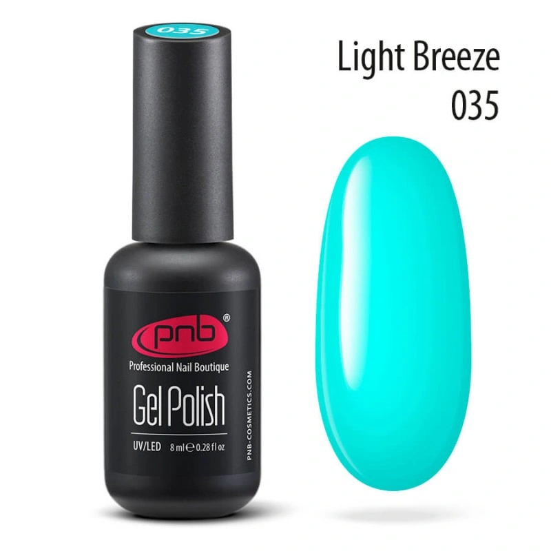 Гель-лак PNB №035 Light Breeze світло-блакитний, емаль 8 мл
