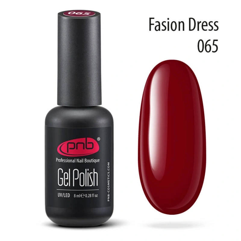 Гель-лак PNB №065 Fashion Dress темне бордо, емаль 8 мл
