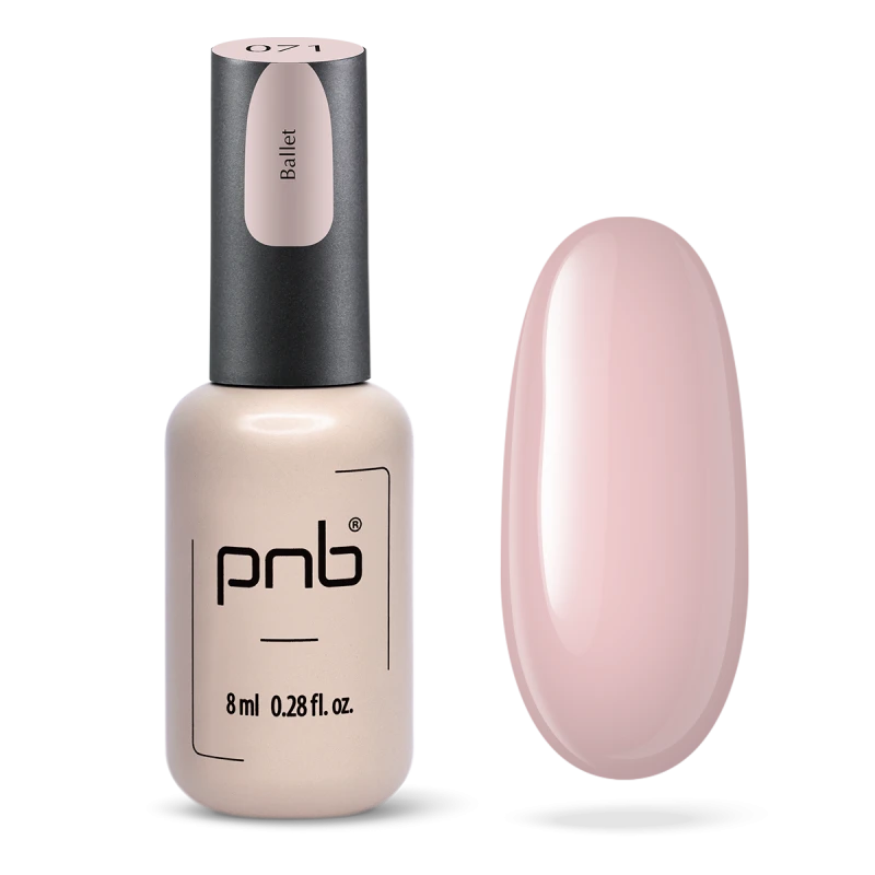 Гель-лак PNB №071 Ballet напівпрозорий молочно-рожевий, емаль 8 мл
