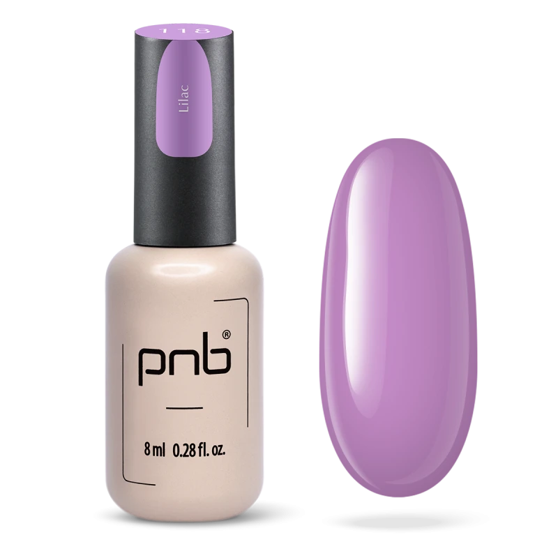 Гель-лак PNB №118 Lilac бузковий, емаль 8 мл
