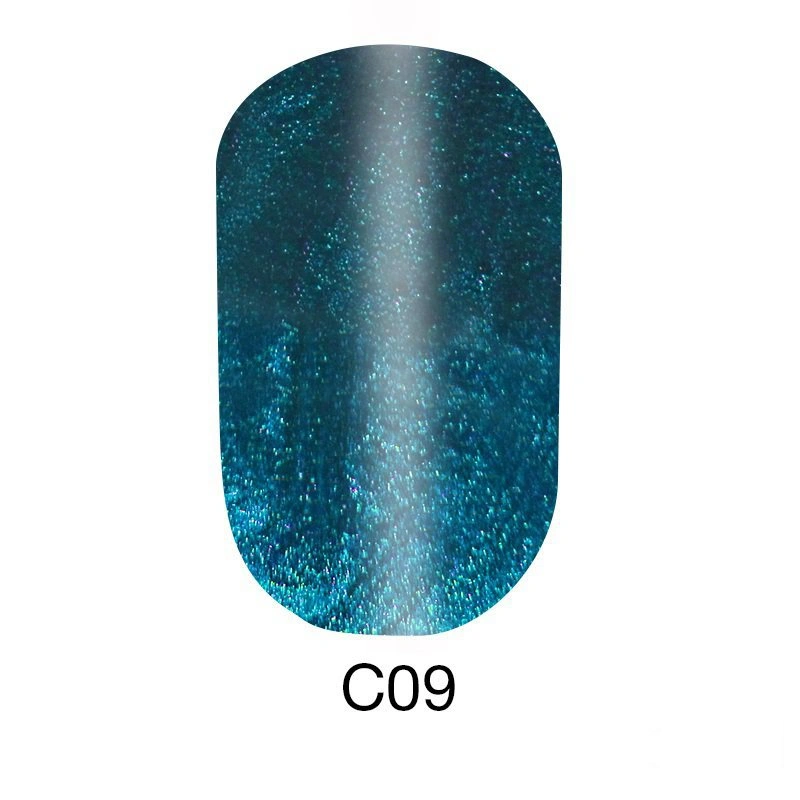 Магнітний гель-лак Naomi Gel Polish Cat Eyes С09 синій із бірюзовим шиммером 6 мл