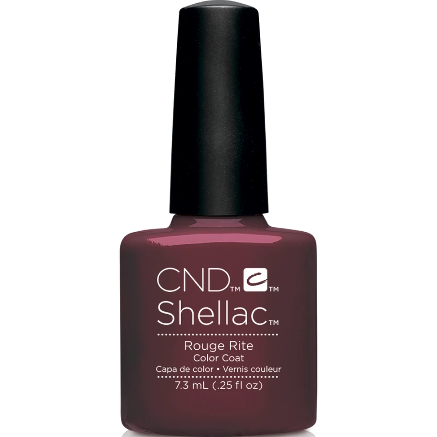 Гель-лак CND Shellac Rouge Rite 7,3 насичений вишневий відтінок, кольори гарного французького вина, емаль